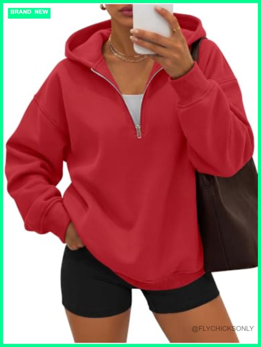 Oversized Quarter Zip Fleece Hoodie Pullover Sweatshirt